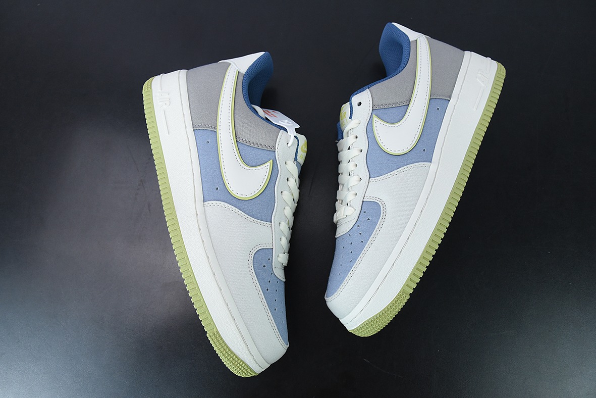 NK Air Force 1 '07 蓝绿布面空军一号低帮休闲板鞋 Size：DG2296-025