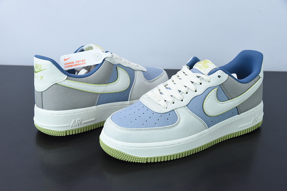 NK Air Force 1 '07 蓝绿布面空军一号低帮休闲板鞋 Size：DG2296-025