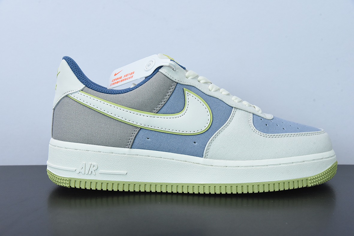 NK Air Force 1 '07 蓝绿布面空军一号低帮休闲板鞋 Size：DG2296-025