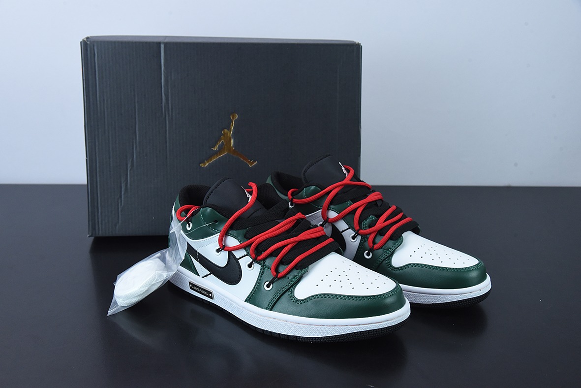 Air Jordan 1 Low 抽绳 白绿 AJ1乔1低帮休闲板鞋 货号:553558 062 尺码35.5-47