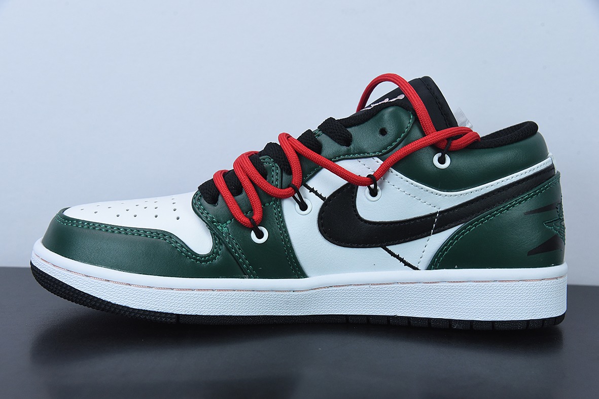 Air Jordan 1 Low 抽绳 白绿 AJ1乔1低帮休闲板鞋 货号:553558 062 尺码35.5-47
