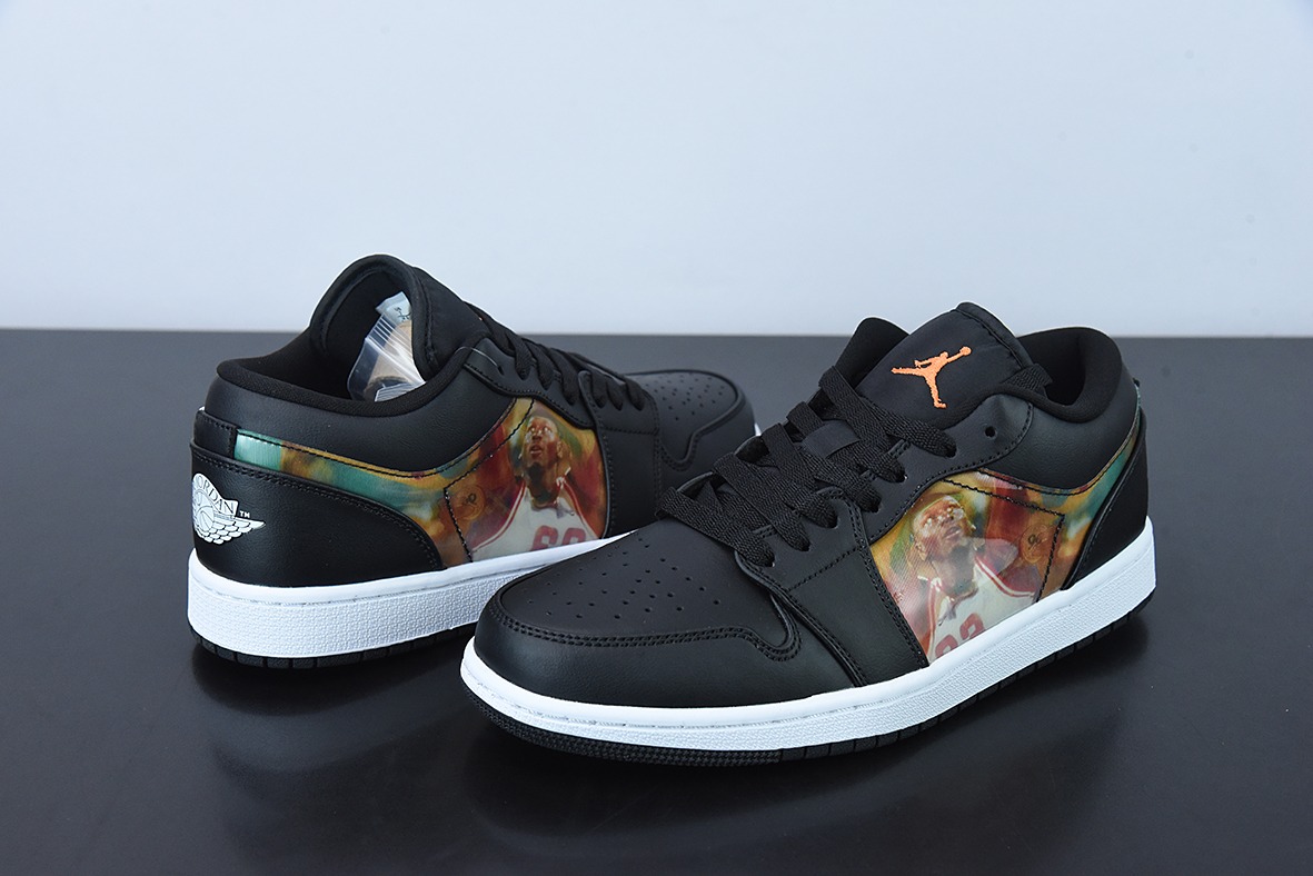 Air Jordan aj1 AJ1 乔丹1代 乔1低帮系列Air Jordan 1 Low 全息投影 黑白炫彩 货号:DR9497-001