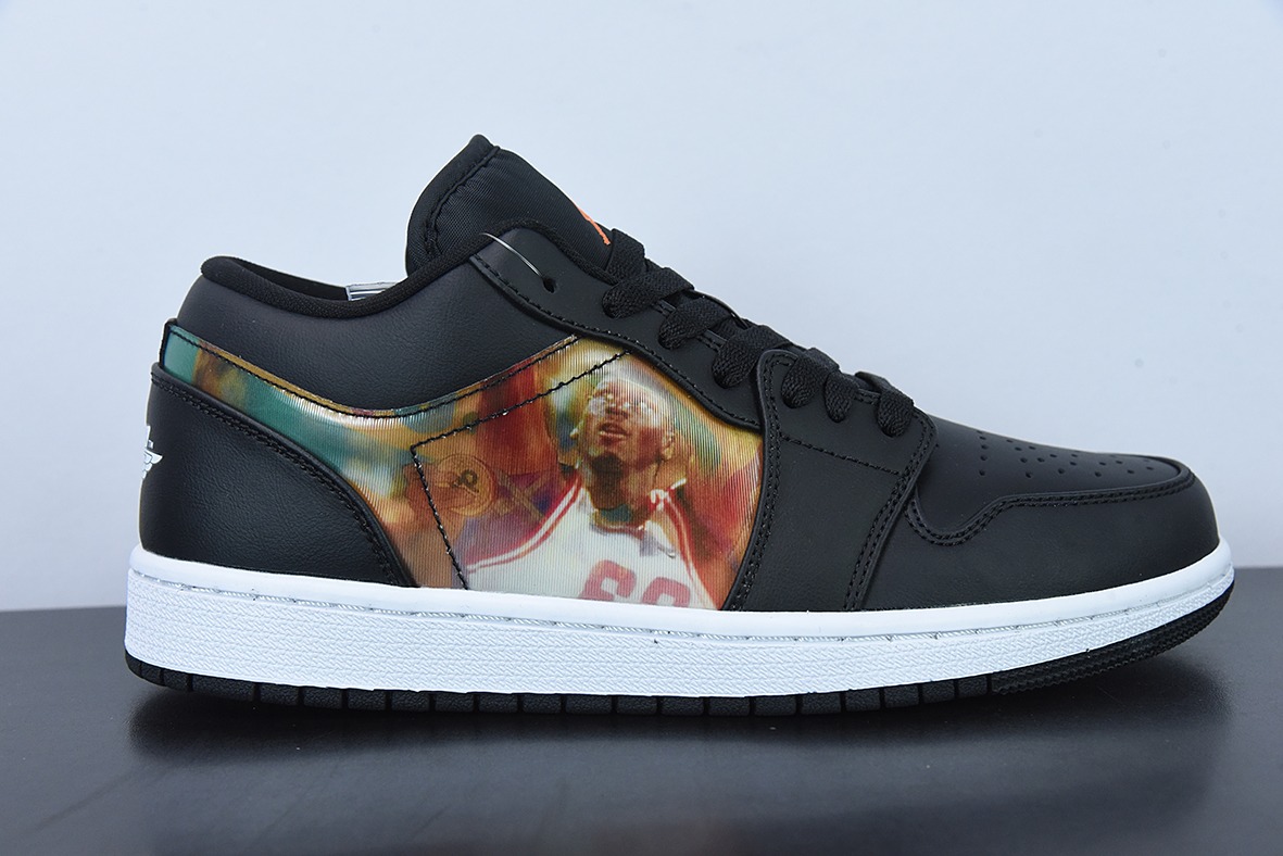 Air Jordan aj1 AJ1 乔丹1代 乔1低帮系列Air Jordan 1 Low 全息投影 黑白炫彩 货号:DR9497-001