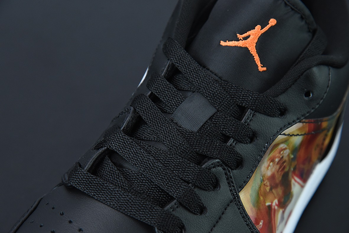 Air Jordan aj1 AJ1 乔丹1代 乔1低帮系列Air Jordan 1 Low 全息投影 黑白炫彩 货号:DR9497-001