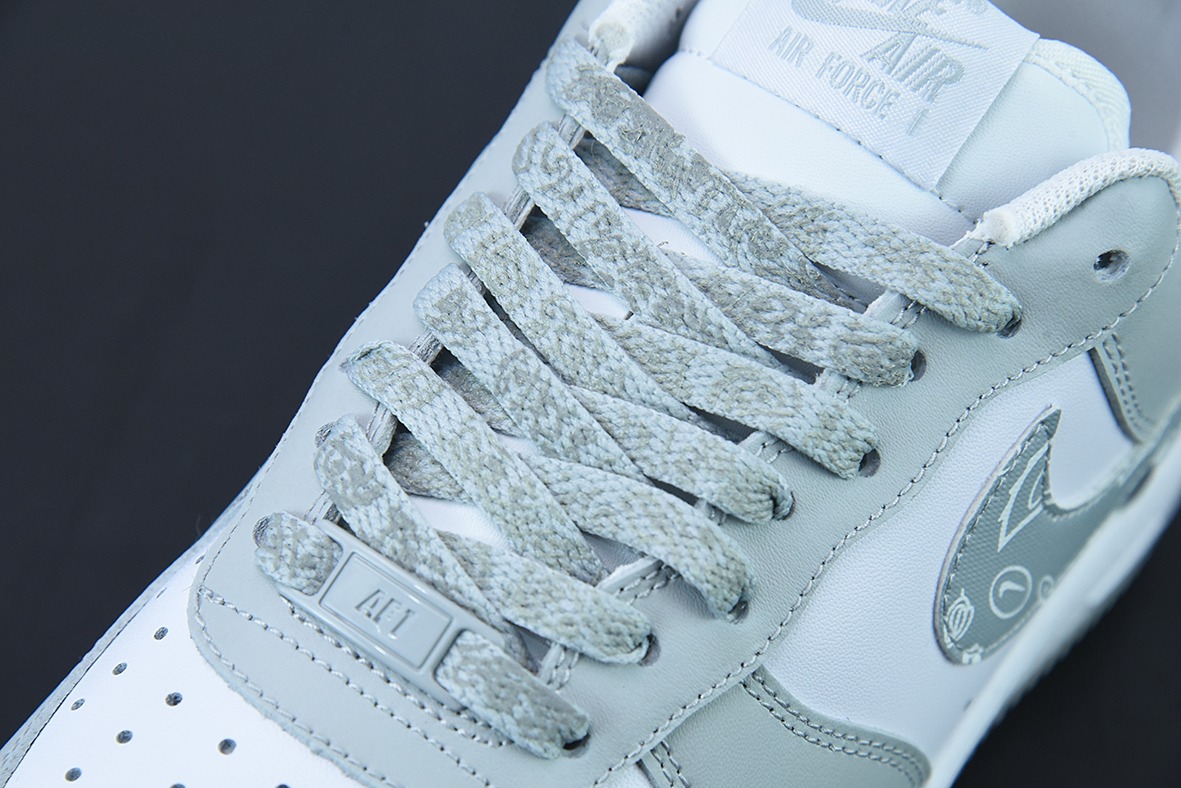 Nike Air Force 1 Low ’07 灰白腰果花 配色 空军一号低帮货号：XM6321-736