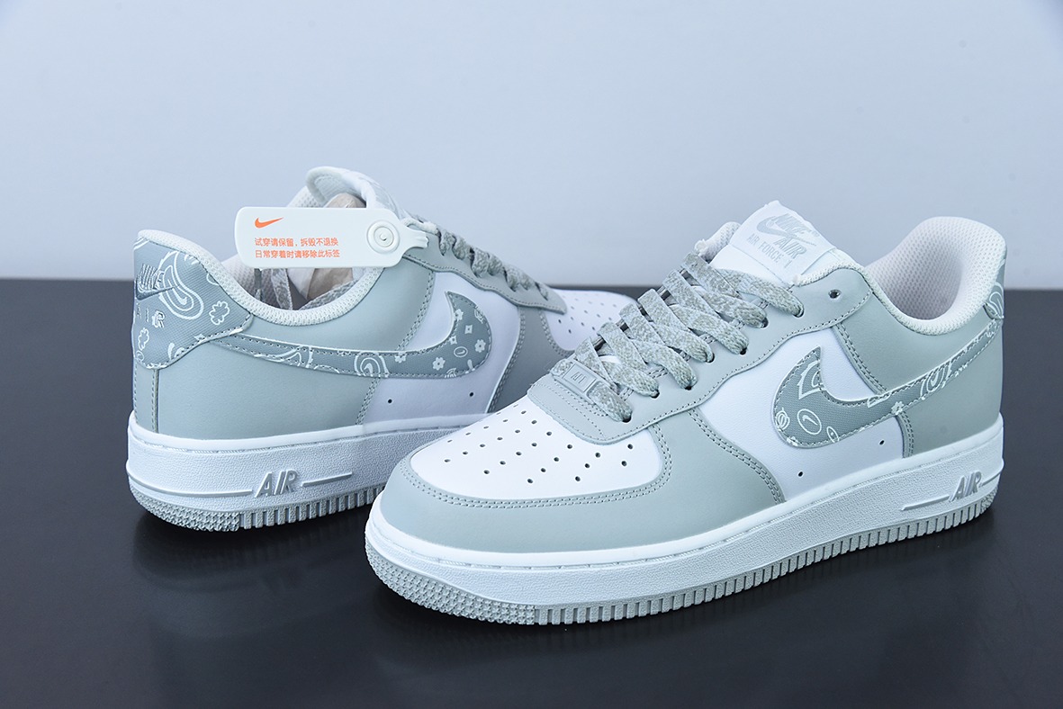 Nike Air Force 1 Low ’07 灰白腰果花 配色 空军一号低帮货号：XM6321-736