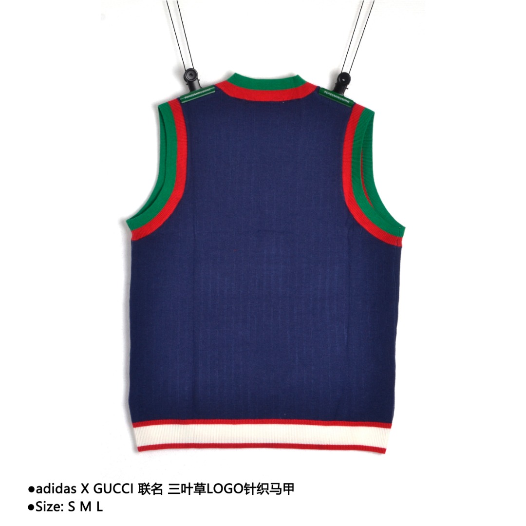 adidas X GUCCI joint clover LOGO knitted vest