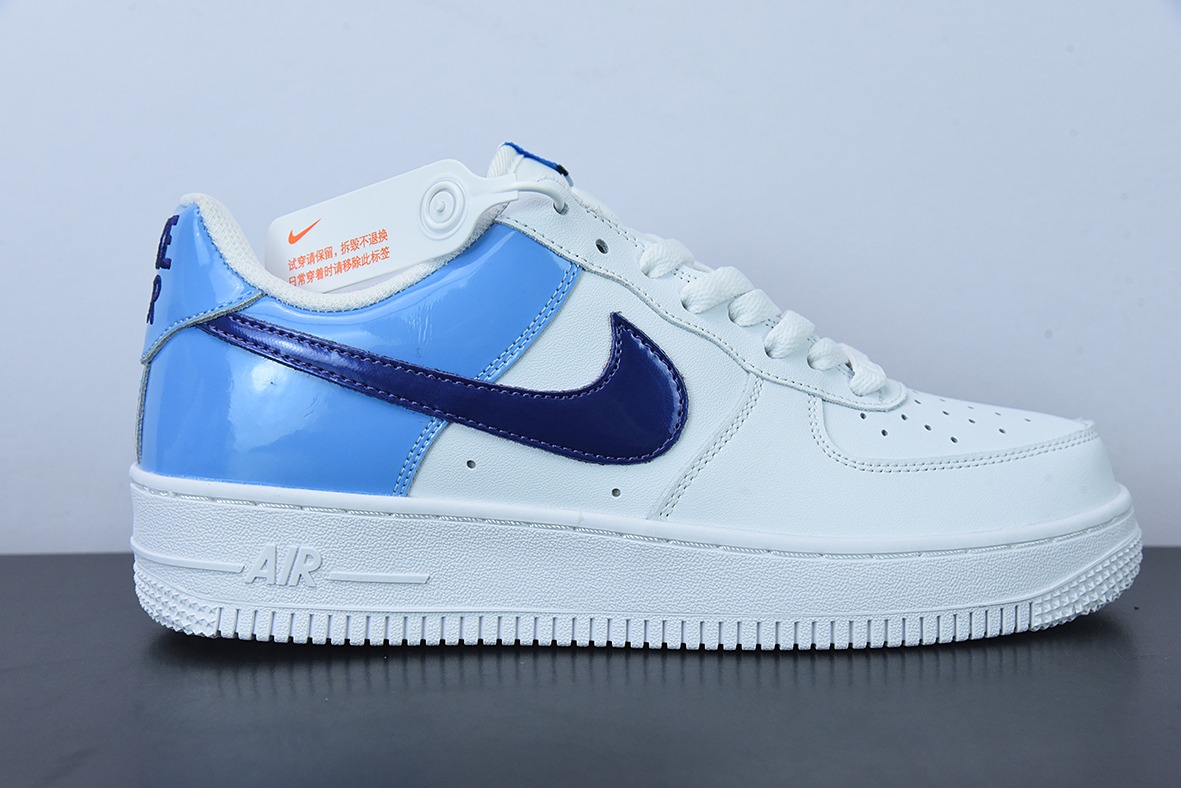 耐克Nike Air Force 1’07 Low"White/University Blue/Purple"空军一号经典 拼接白北卡蓝深紫钩”低帮运动 货号:DJ9942-400