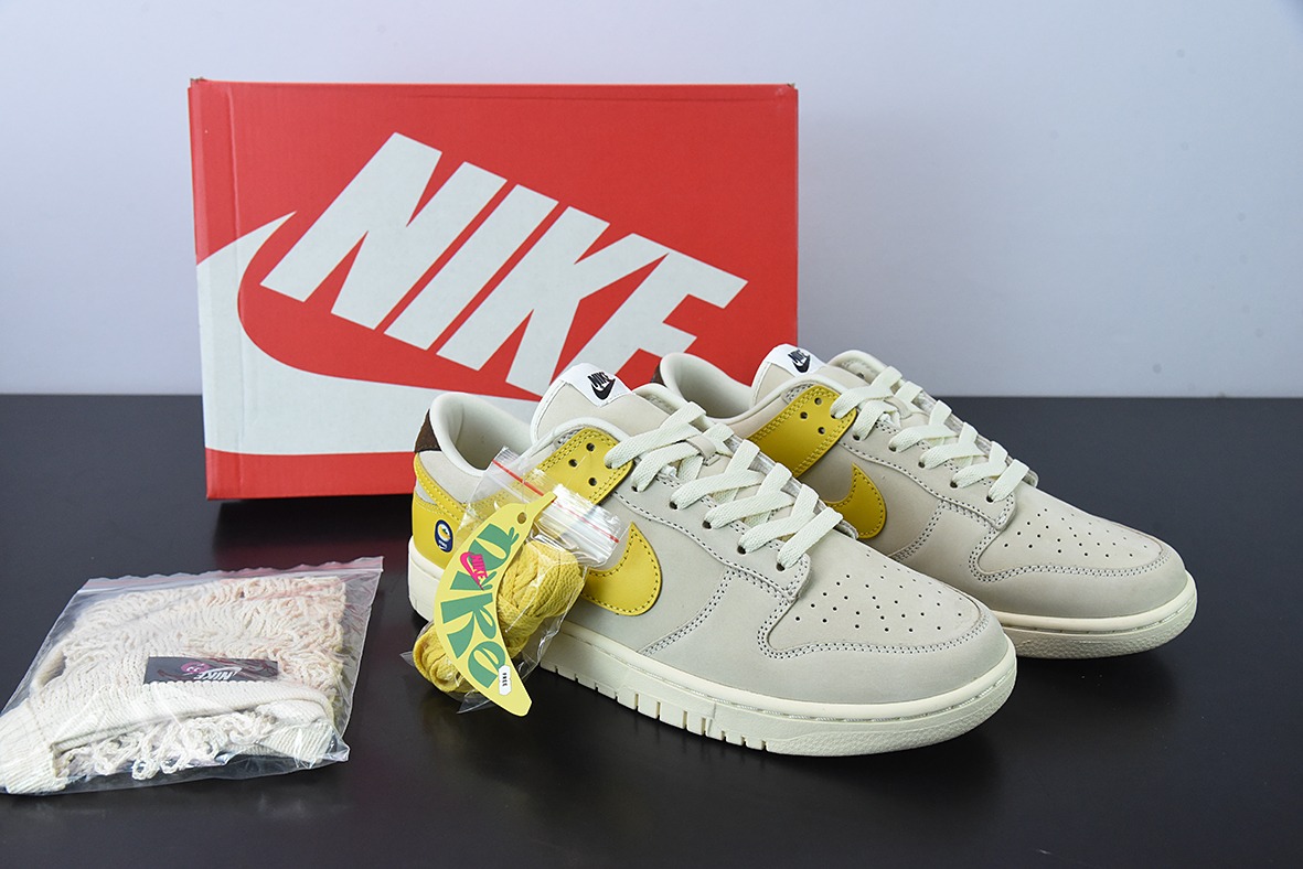 W05S4纯原NK Wmns SB Dunk Low LX"Banana"扣篮系列低帮休闲运动滑板板鞋“米白黄香蕉”货号:DR5487-100
