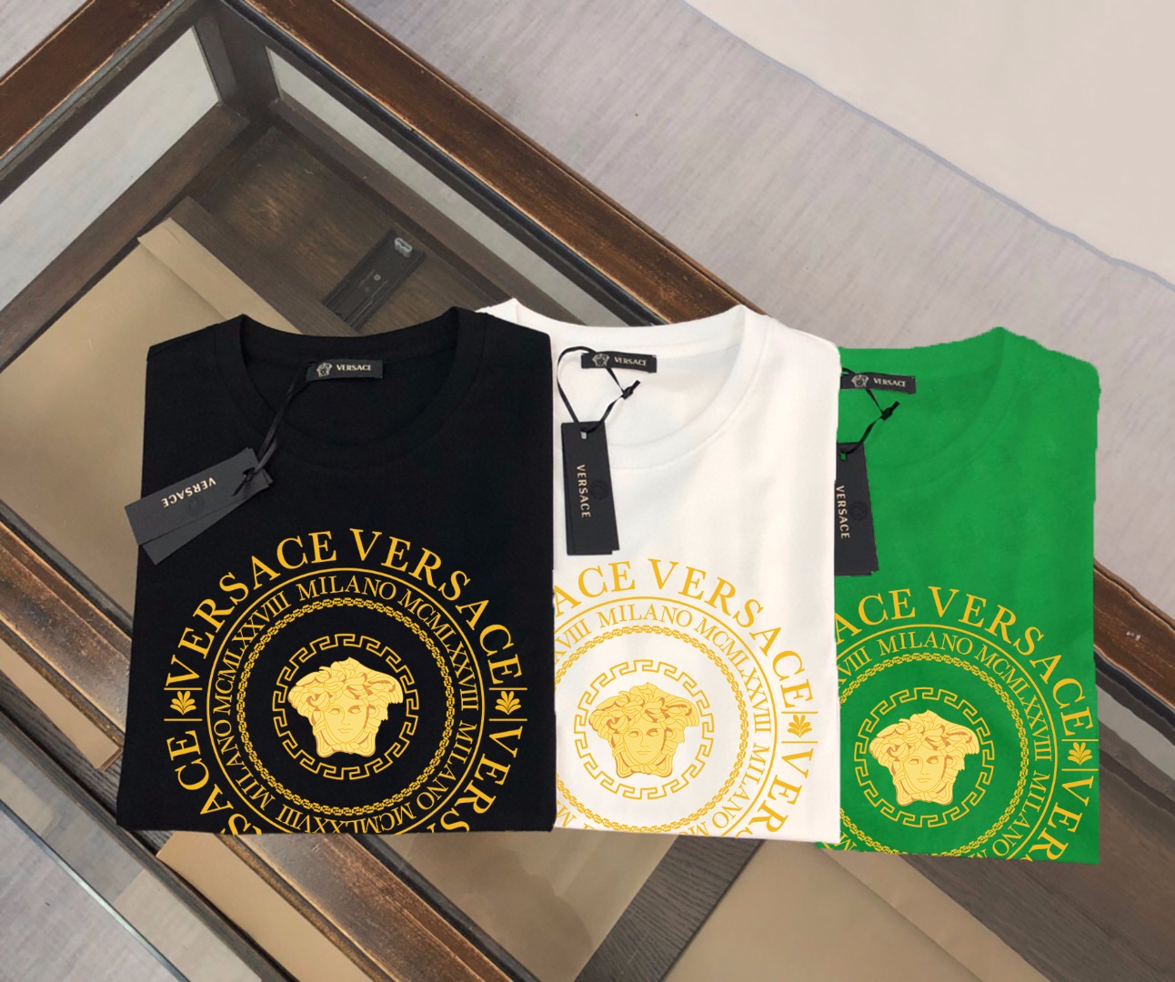 Versace Venta
 Ropa Camiseta Réplica 2024 Luxury perfecto
 Impresión Peinado Algodón Manga corta