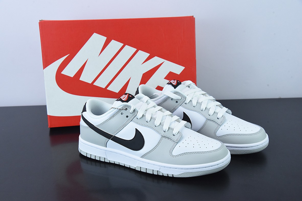Nike SB Dunk Low"Lottery"扣篮系列低帮休闲运动滑板板鞋“浅灰灰白黑刮刮乐”货号:DR9654-001