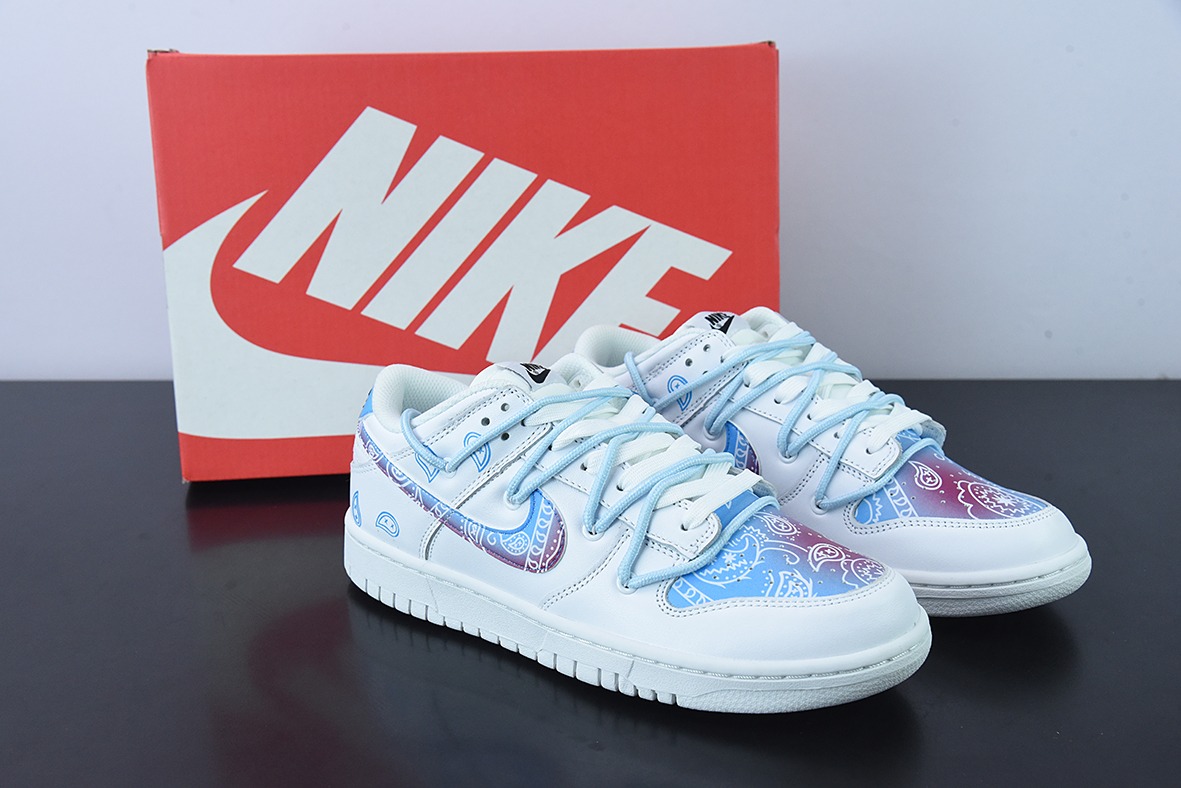 Nike Dunk Low Retro 白蓝 腰果花 SB扣碎篮板时尚休闲板鞋 货号:DD1503-109