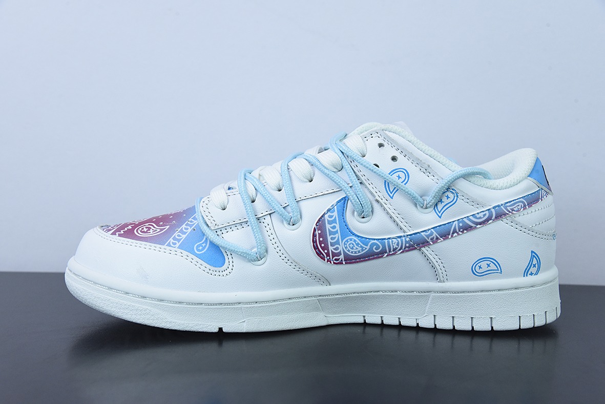 Nike Dunk Low Retro 白蓝 腰果花 SB扣碎篮板时尚休闲板鞋 货号:DD1503-109