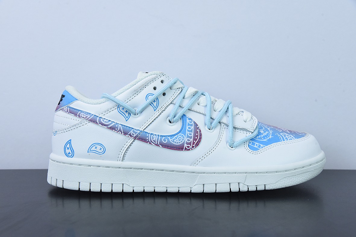 Nike Dunk Low Retro 白蓝 腰果花 SB扣碎篮板时尚休闲板鞋 货号:DD1503-109