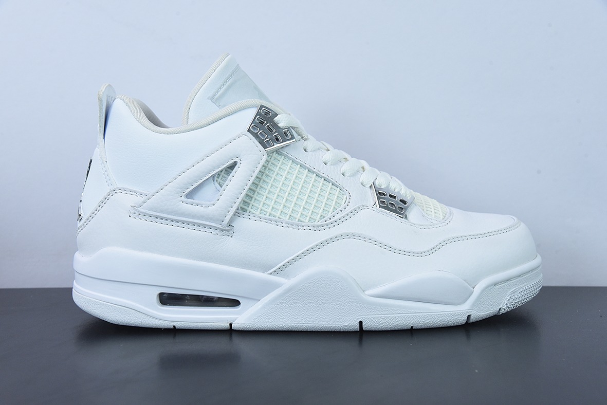 D0F1S5纯原 Air Jordan AJ4 Retro 纯白/白猫男士运动鞋 货号：308497-100