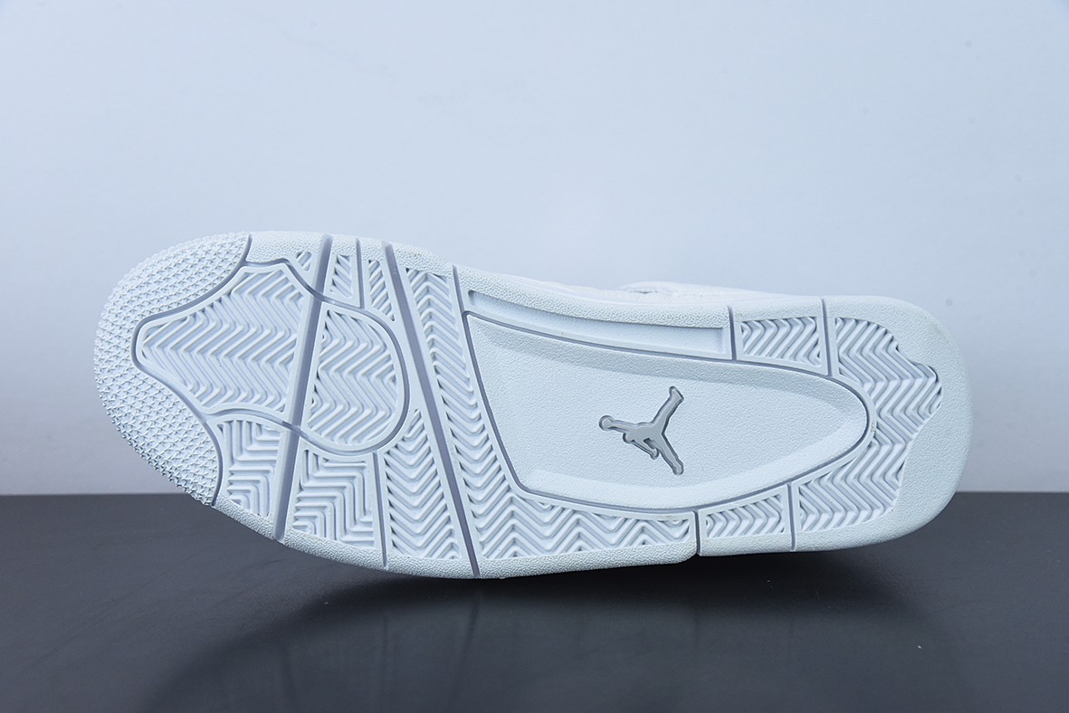 D0F1S5纯原 Air Jordan AJ4 Retro 纯白/白猫男士运动鞋 货号：308497-100