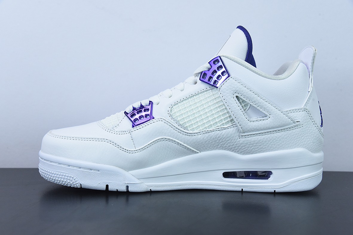 Air Jordan 4 " Purple Metallic "  AJ4 白紫男士运动篮球鞋 货号：CT8527-115