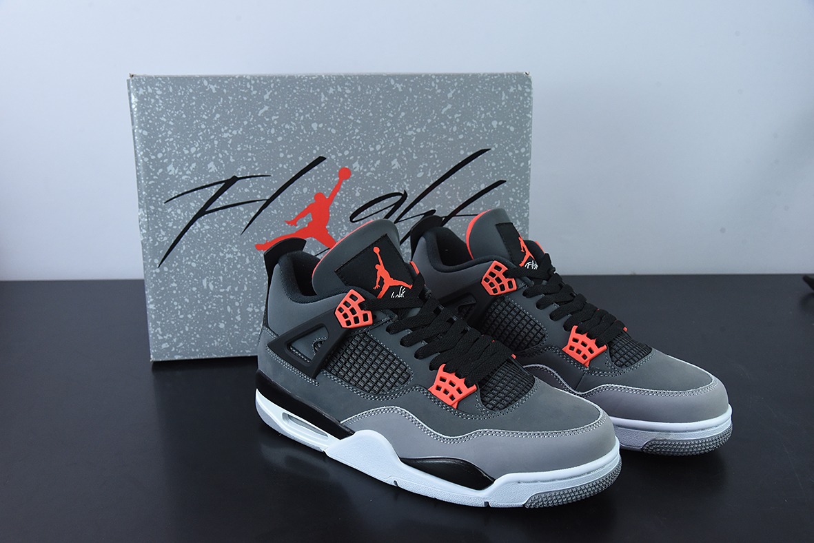 Air Jordan 4 Infrared AJ4黑灰红红外线篮球鞋 货号：DH6927-061
