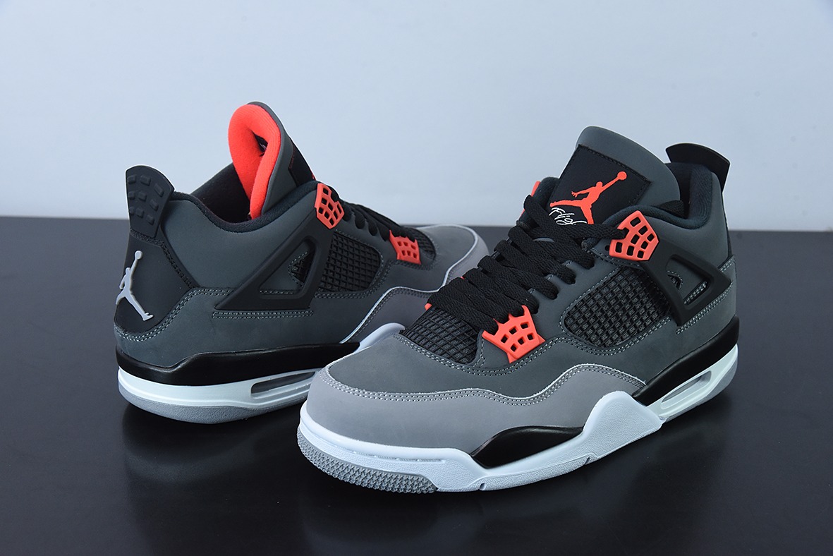 Air Jordan 4 Infrared AJ4黑灰红红外线篮球鞋 货号：DH6927-061