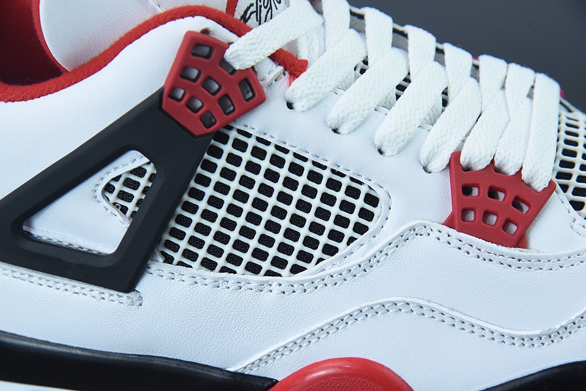 D0F1S5 纯原AJ4 Retro Fire Red AJ4 乔4白红火焰红男士运动鞋 DC7770-160