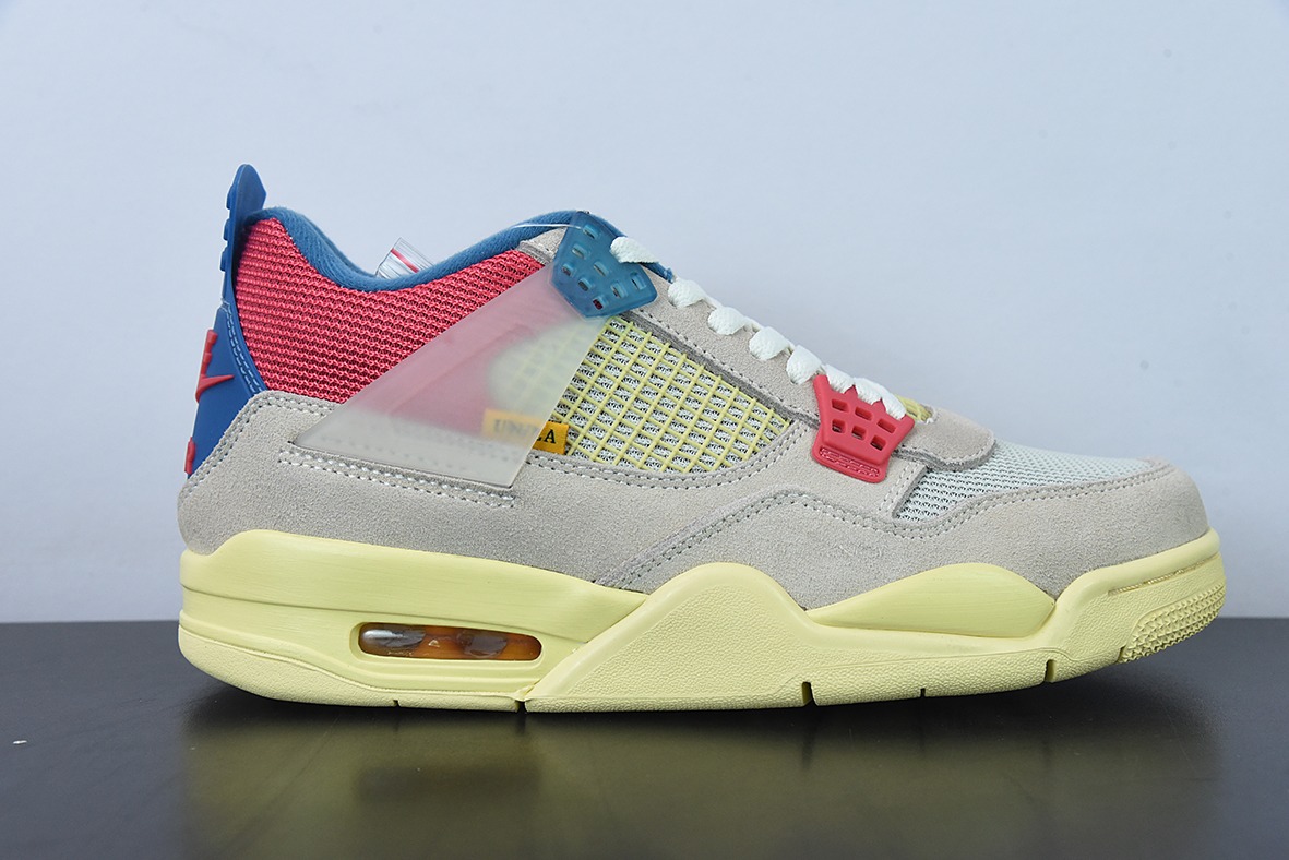 D0F1S5 纯原Union x Air Jordan 4“Guava Ice”南海岸 粉蓝 AJ4乔丹4代UN联名运动鞋 货号：DC9533-800