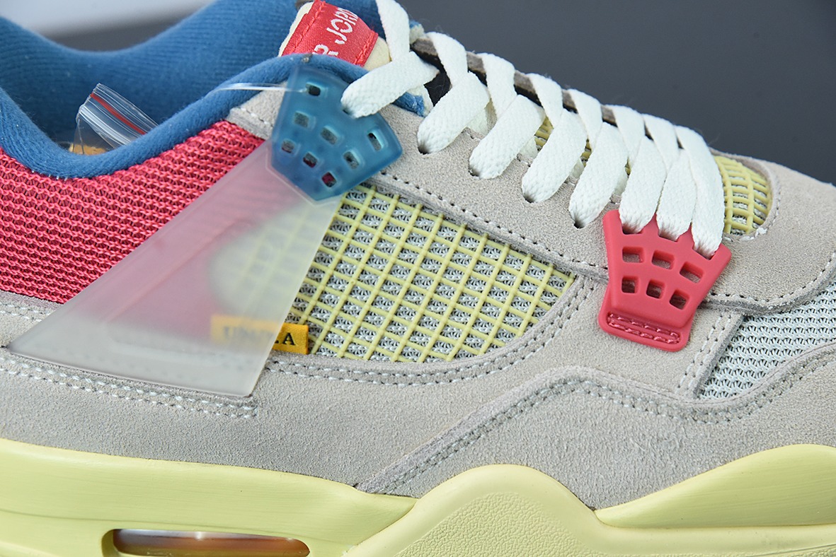 D0F1S5 纯原Union x Air Jordan 4“Guava Ice”南海岸 粉蓝 AJ4乔丹4代UN联名运动鞋 货号：DC9533-800