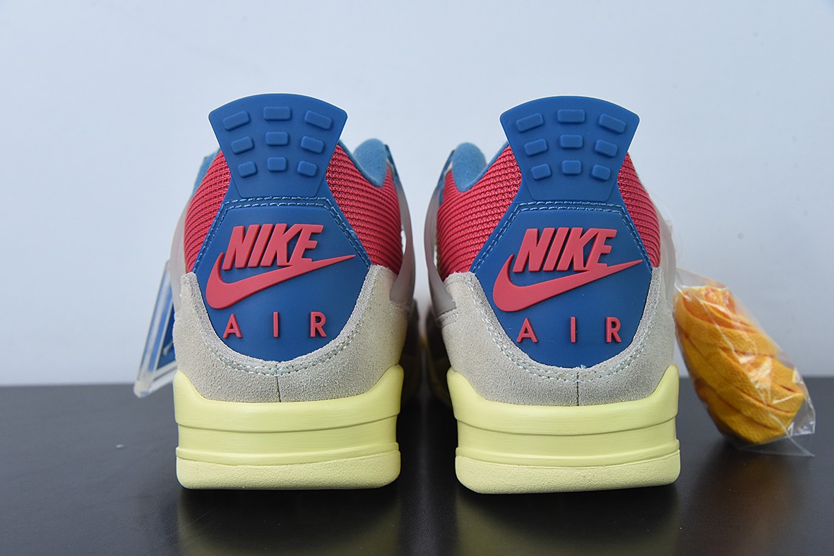 D0F1S5 纯原Union x Air Jordan 4“Guava Ice”南海岸 粉蓝 AJ4乔丹4代UN联名运动鞋 货号：DC9533-800