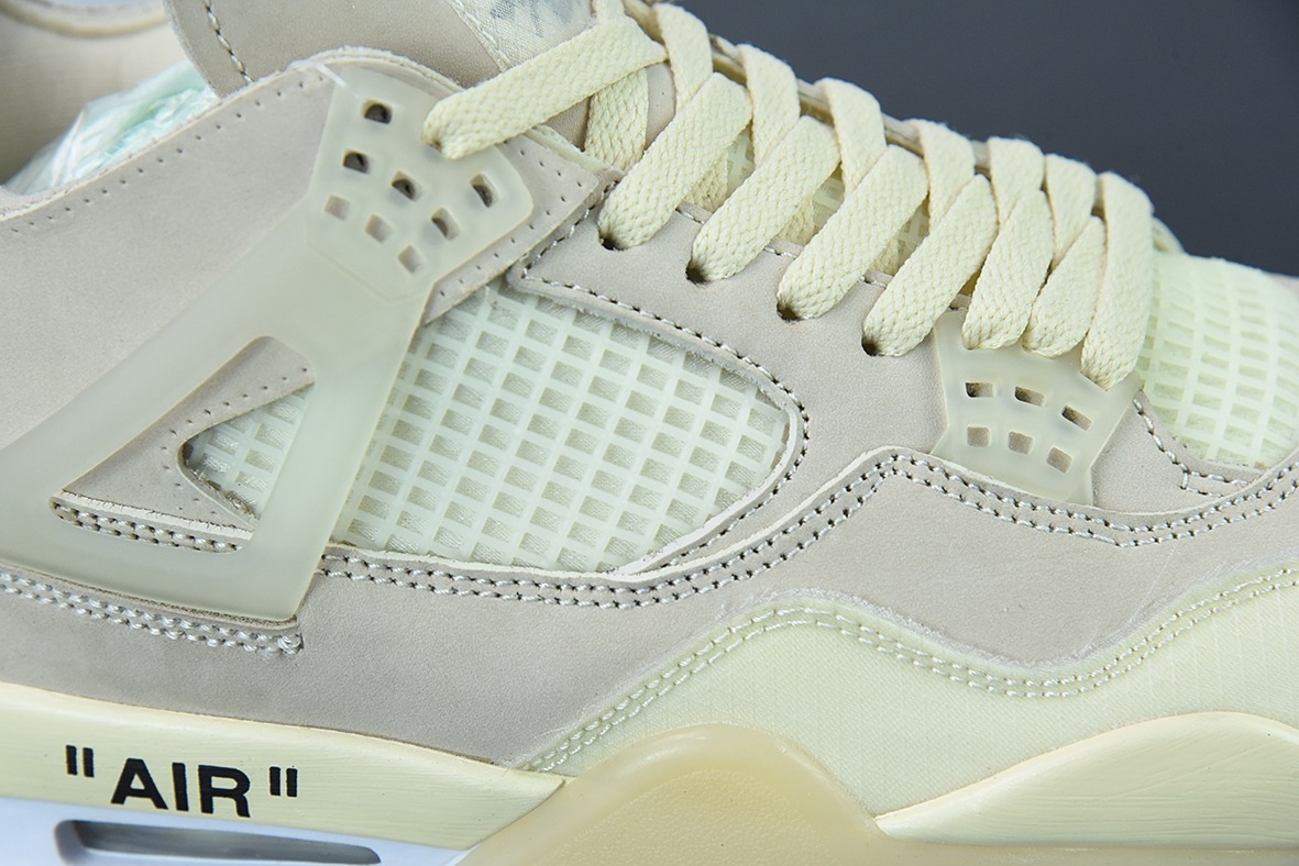 Off-White™ x Air Jordan AJ4 Retro"Cream/Sail"“OW联名白帆”运动鞋 货号：CV9388-100
