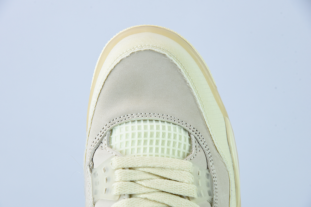 Off-White™ x Air Jordan AJ4 Retro"Cream/Sail"“OW联名白帆”运动鞋 货号：CV9388-100