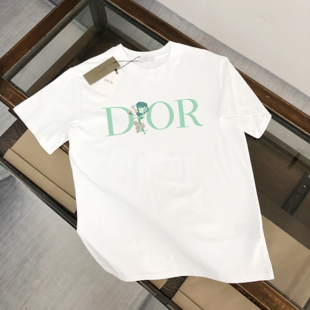 Most Desired
 Dior Clothing T-Shirt Black White Men Cotton Summer Collection Fashion Short Sleeve