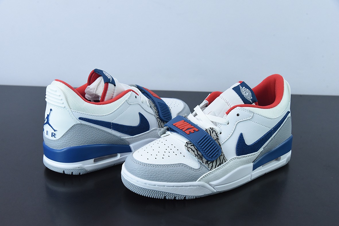 Nk Air Jordan Legacy 312 Low"White/Grey Fog/Blue/Red"乔丹“白雾灰宝蓝红爆裂纹”运动鞋 货号:CD7069-104