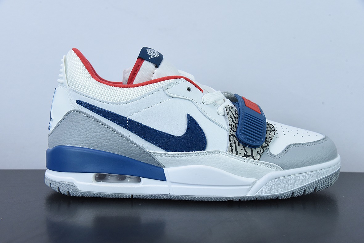 Nk Air Jordan Legacy 312 Low"White/Grey Fog/Blue/Red"乔丹“白雾灰宝蓝红爆裂纹”运动鞋 货号:CD7069-104
