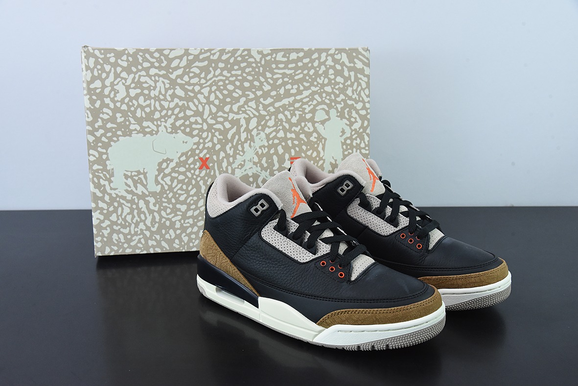 L00H6 纯原 Air Jordan 3 Retro aj3 黑棕 大象男士运动鞋CT8532-008