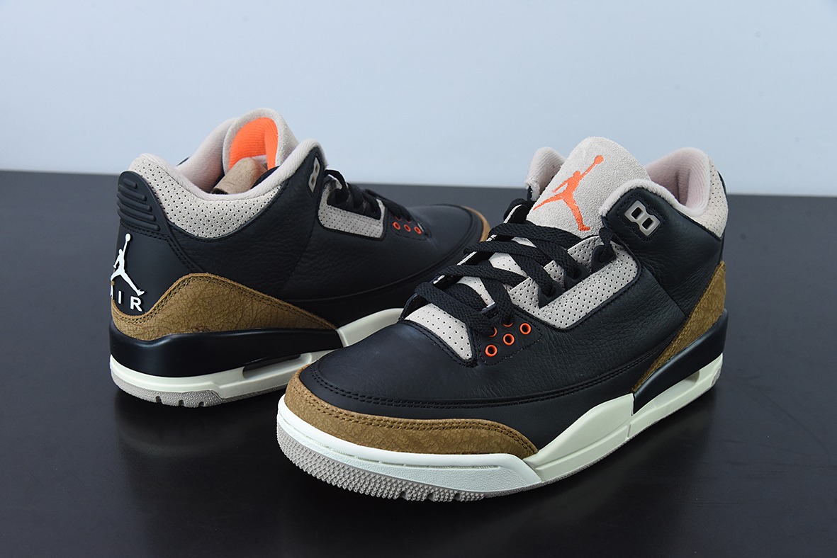 L00H6 纯原 Air Jordan 3 Retro aj3 黑棕 大象男士运动鞋CT8532-008