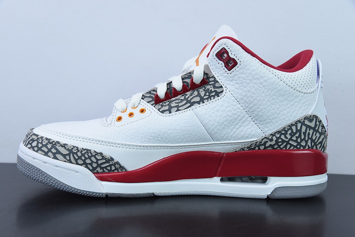 L00H6 纯原Air Jordan 3 Retro "Cardinal Red" 白酒红 红雀男士运动鞋 CT8532-126