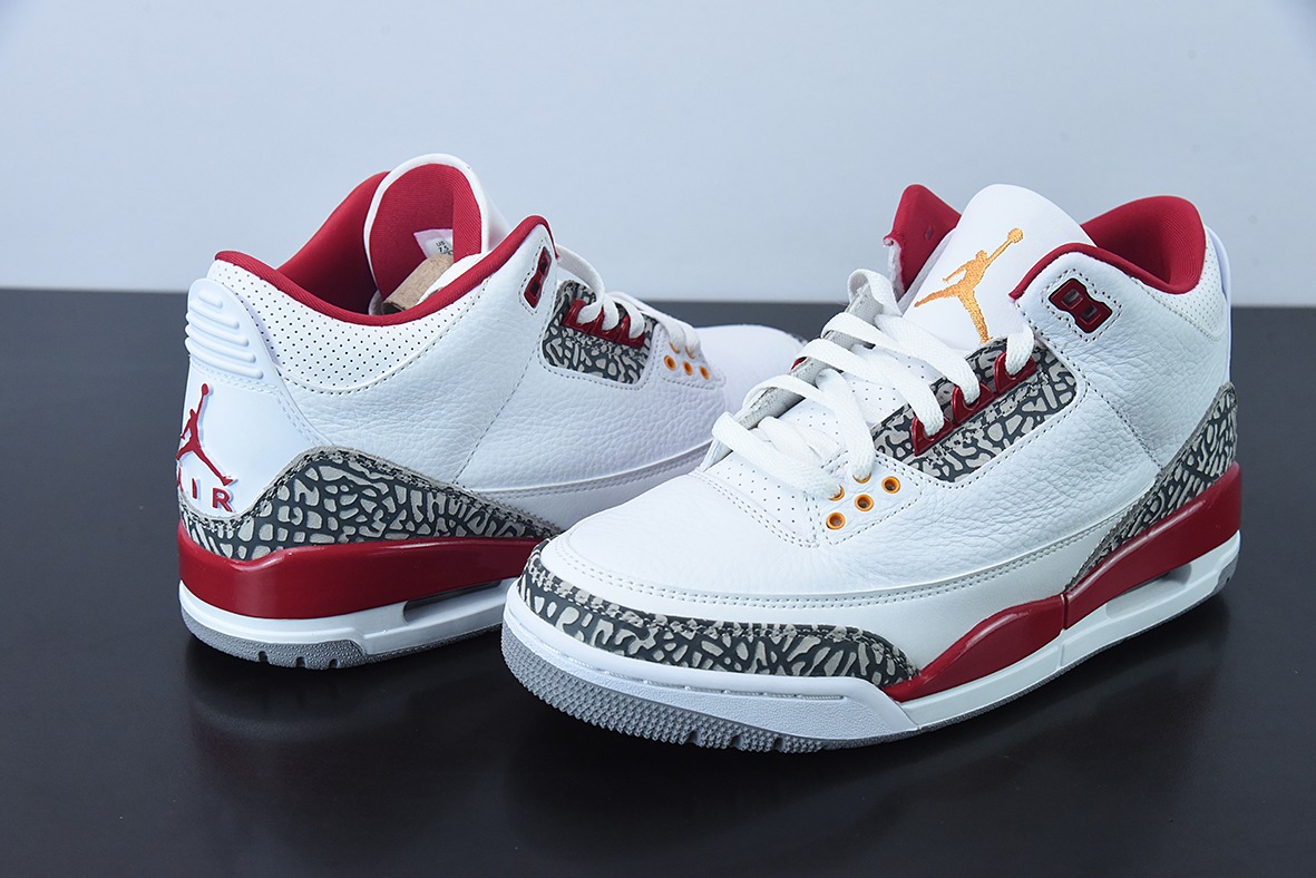 L00H6 纯原Air Jordan 3 Retro "Cardinal Red" 白酒红 红雀男士运动鞋 CT8532-126