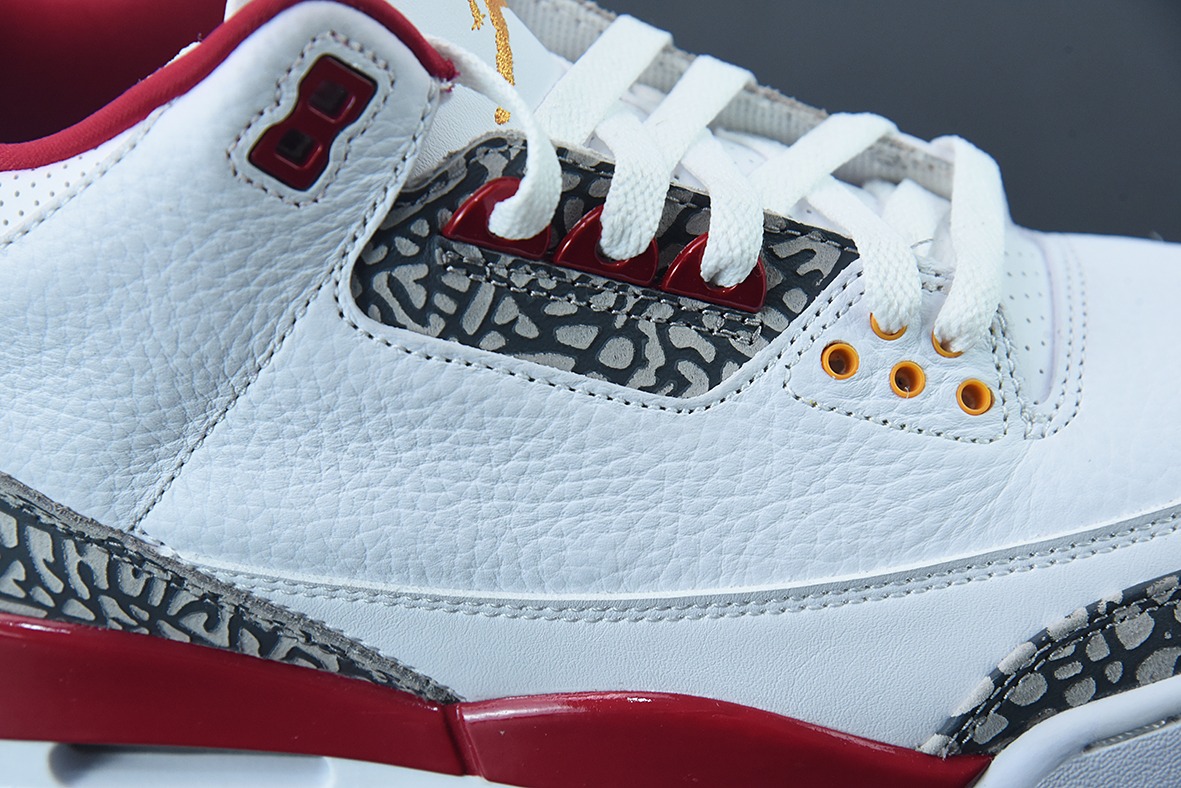 L00H6 纯原Air Jordan 3 Retro "Cardinal Red" 白酒红 红雀男士运动鞋 CT8532-126