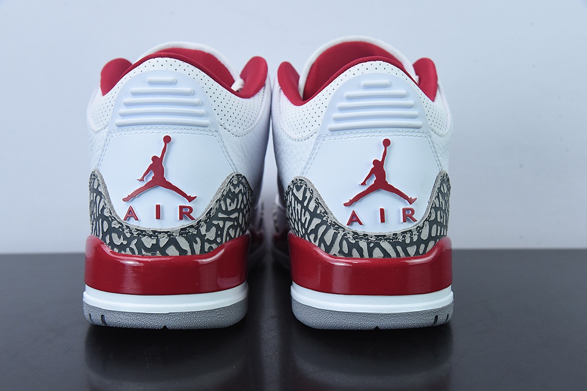 L00H6 纯原Air Jordan 3 Retro "Cardinal Red" 白酒红 红雀男士运动鞋 CT8532-126