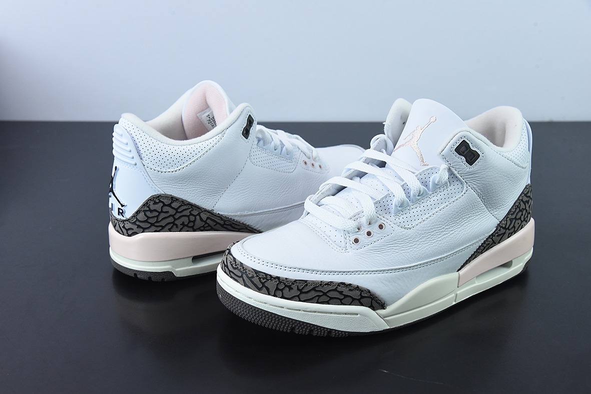 L00H6 纯原 Air Jordan 3 Retro aj3 白棕粉 樱花男女同款运动鞋CK9246-102