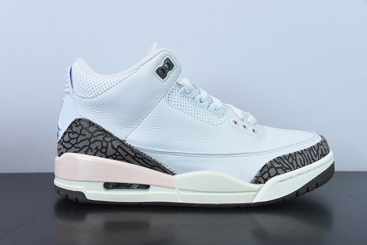 L00H6 纯原 Air Jordan 3 Retro aj3 白棕粉 樱花男女同款运动鞋CK9246-102