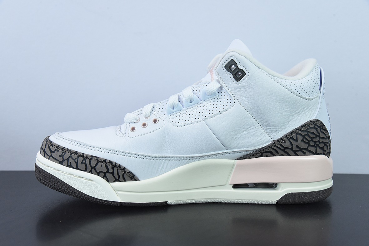 L00H6 纯原 Air Jordan 3 Retro aj3 白棕粉 樱花男女同款运动鞋CK9246-102