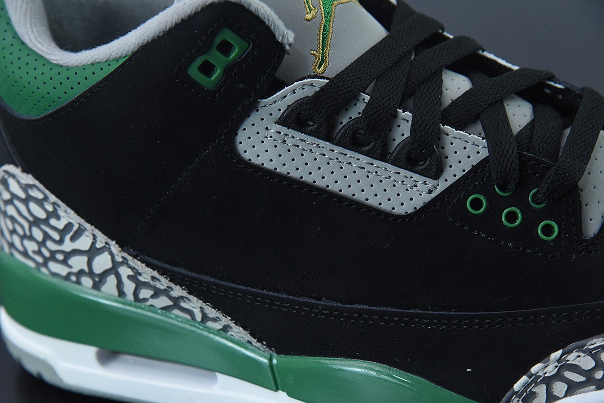 L00H6 纯原 Air Jordan 3 Retro "Pine Green" AJ3黑绿男士运动鞋CT8532-012