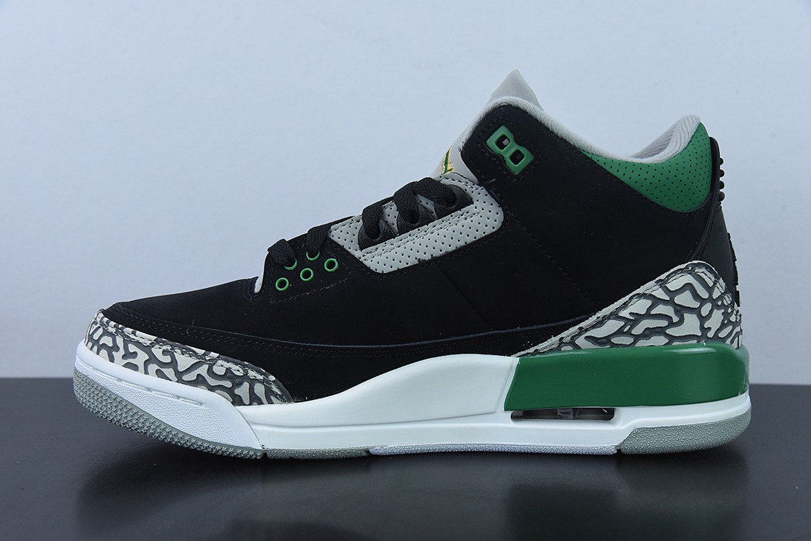 L00H6 纯原 Air Jordan 3 Retro "Pine Green" AJ3黑绿男士运动鞋CT8532-012
