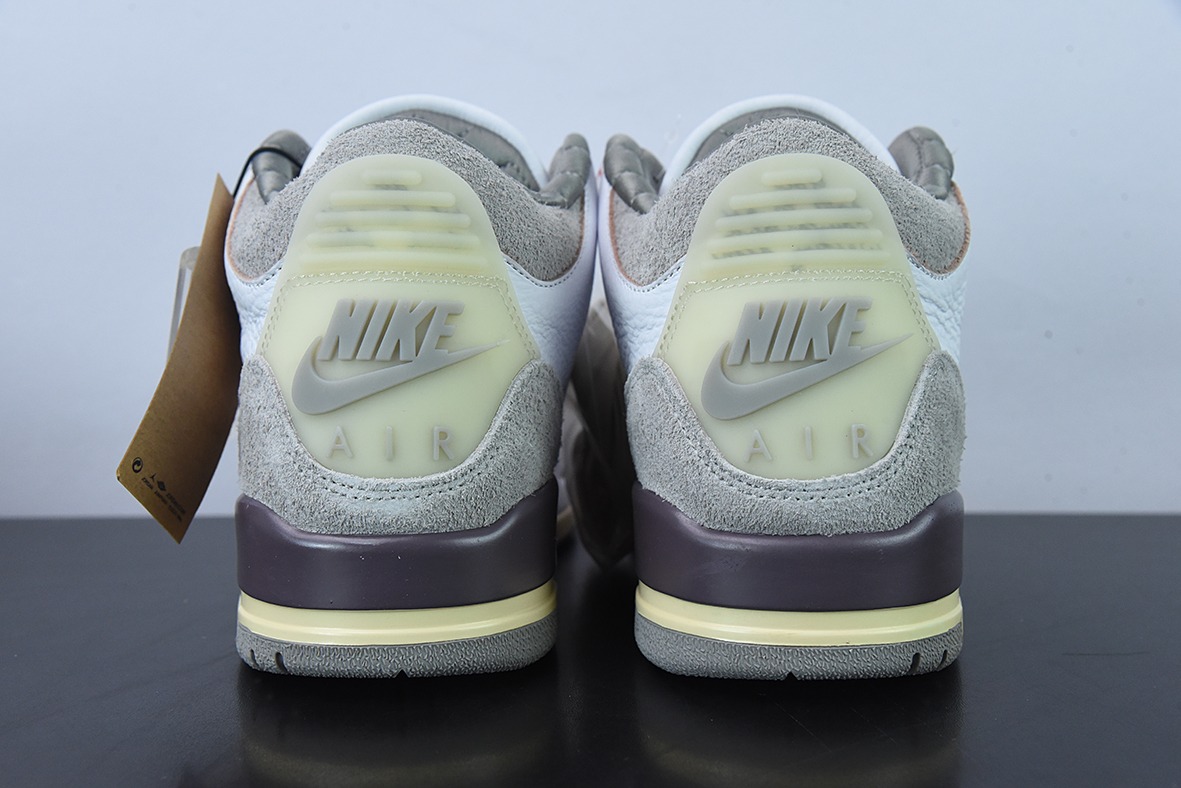 L00H6 纯原 A Ma Maniére x Air Jordan 3 Retro SP"Medium Grey" 米白灰男士运动鞋
