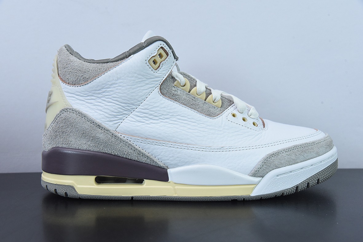 L00H6 纯原 A Ma Maniére x Air Jordan 3 Retro SP"Medium Grey" 米白灰男士运动鞋