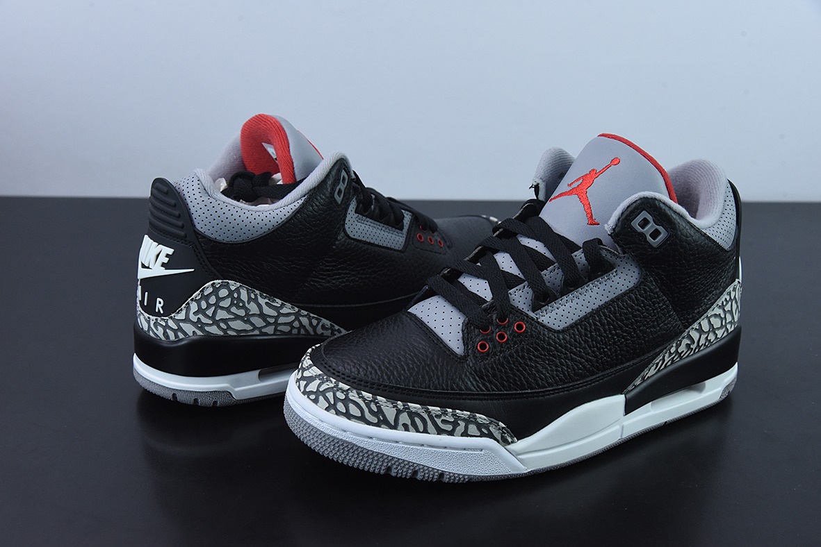 Air Jordan 3 Retro Black Cement AJ3黑水泥男士运动鞋 854262-001