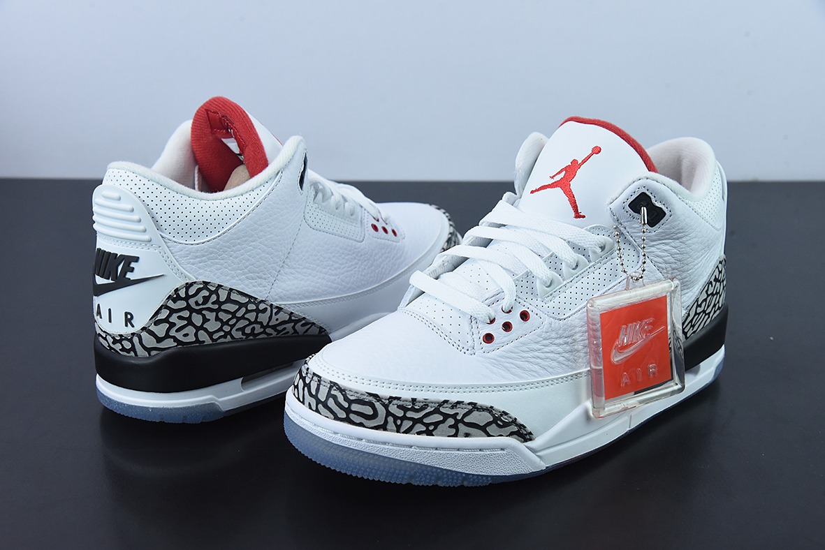 Air Jordan 3 Retro AJ3白水泥男士运动鞋923096-101