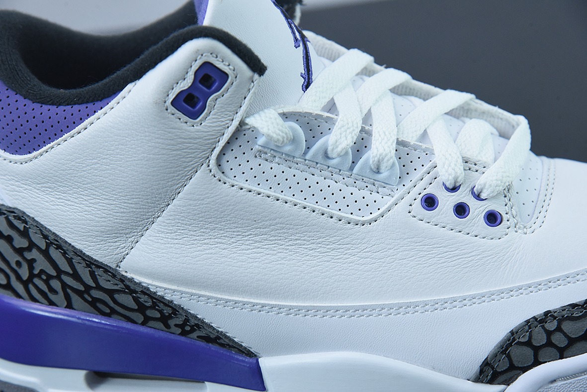 L00H6 纯原 Air Jordan 3 Retro aj3 白紫男子运动篮球鞋 CT8532-105