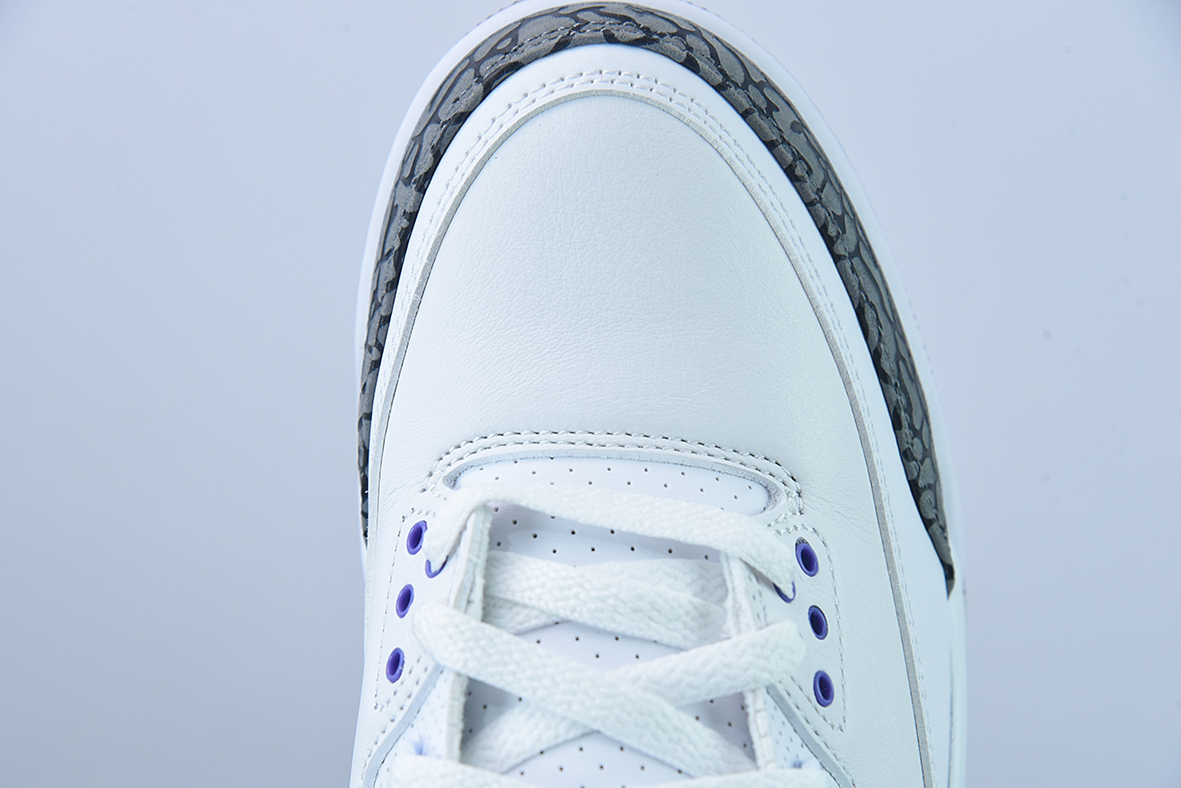 L00H6 纯原 Air Jordan 3 Retro aj3 白紫男子运动篮球鞋 CT8532-105