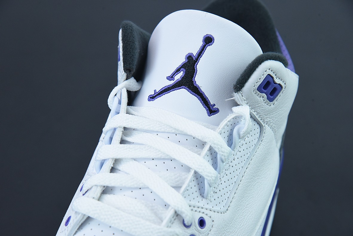 L00H6 纯原 Air Jordan 3 Retro aj3 白紫男子运动篮球鞋 CT8532-105